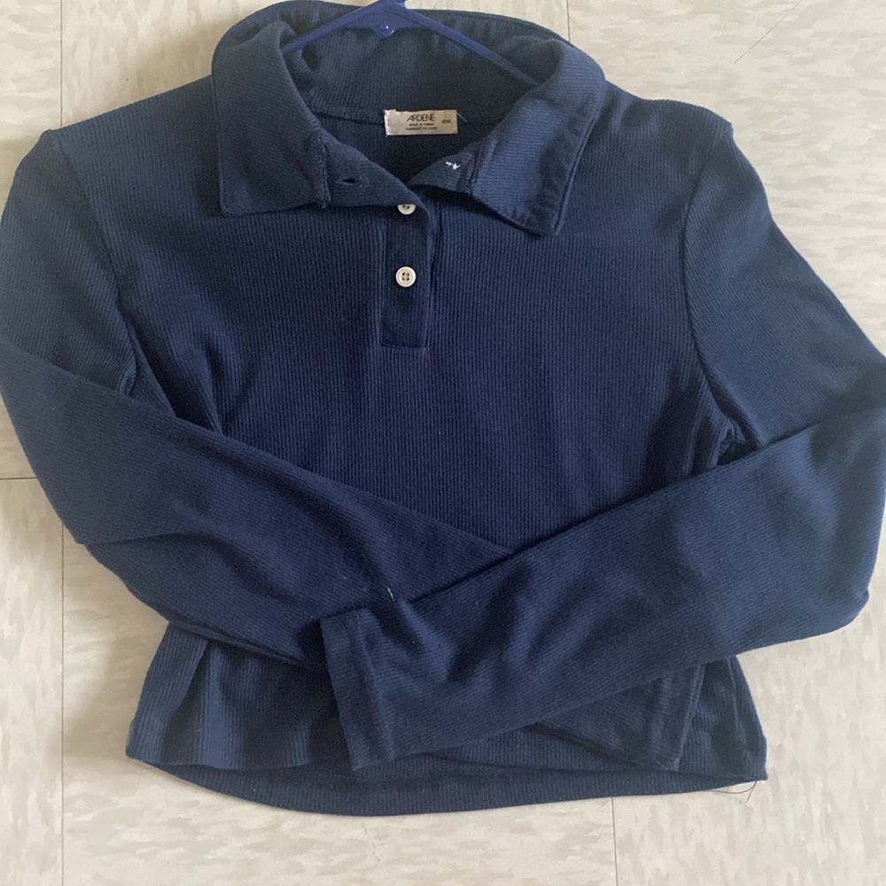 Ardene Ribbed Cropped Polo T Shirt